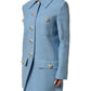 Blue Buttoned Down Trench Coat Jacket