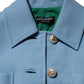 Blue Buttoned Down Trench Coat Jacket