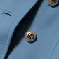 Blue Buttoned Down Trench Coat Jacket