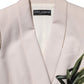 Beige Embroidered Single Breasted Jacket