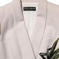 Beige Embroidered Single Breasted Jacket
