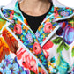 Multicolor Floral Print Belted Bathrobe Coat Jacket