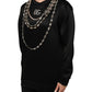 Black Necklace Crystal DG Logo Sweatshirt Sweater