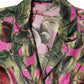 Hot Pink Fig Printed Silk Shirt Blouse Top