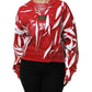 Red White Cotton Printed Pullover Sweater
