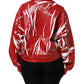 Red White Cotton Printed Pullover Sweater