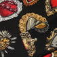 Black Sacred Heart Print Long Sleeves Top