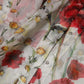 White Floral Tie-Neck Poppy Print Blouse Top