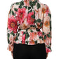 Pink Floral Printed Silk Ruffled Blouse Top