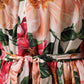 Pink Floral Printed Silk Ruffled Blouse Top