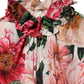 Pink Floral Printed Silk Ruffled Blouse Top