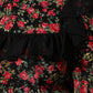 Black Floral Print Long Sleeve Blouse Top