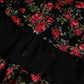 Black Floral Print Long Sleeve Blouse Top