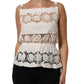 White Poplin Openwork Embroidery Tank Top