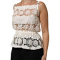 White Poplin Openwork Embroidery Tank Top