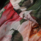 Pink Camellias Printed Silk V-neck Blouse Top