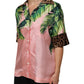 Pink Jungle Forest Oversized Blouse Shirt Top
