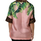 Pink Jungle Forest Oversized Blouse Shirt Top