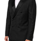 Black MARTINI Double-Breasted Suit Blazer