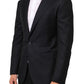 Black Wool NAPOLI 2 Button Men Suit Blazer