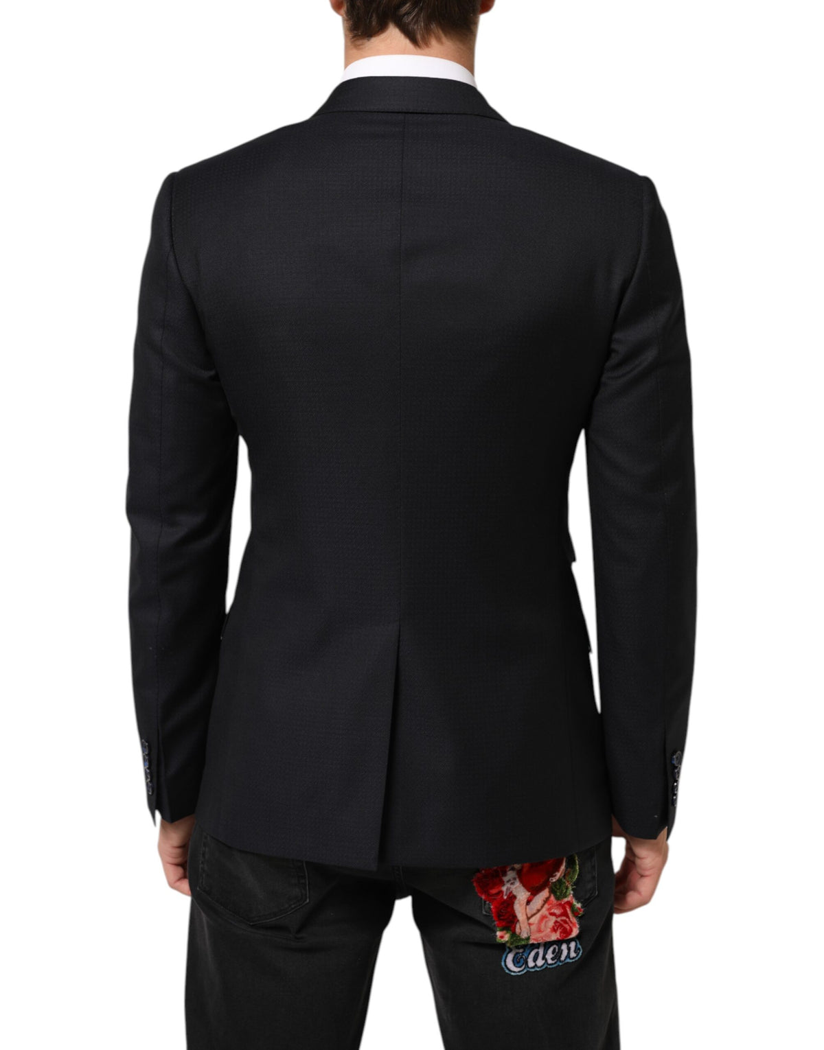 Dark Blue Wool NAPOLI 2 Button Men Suit Blazer