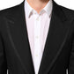 Black Wool 1 Button Suit Jacket Men Blazer