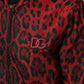 Red Leopard Print Full Zip Bomber Jacket
