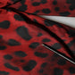 Red Leopard Print Full Zip Bomber Jacket