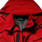 Red Nylon Hooded Men Full Zip Parka Jacket