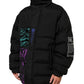 Black Nylon Puffer Men Full Zip Jacket