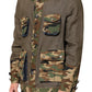 Brown Camouflage Linen Button Down Jacket