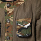 Brown Camouflage Linen Button Down Jacket