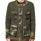 Brown Camouflage Linen Button Down Jacket