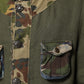 Brown Camouflage Linen Button Down Jacket