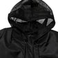 Black Nylon Hooded Full Zip Bomber Men Jacket