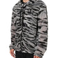 Gray Camouflage Hooded Sweatshirt Jacket