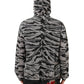 Gray Camouflage Hooded Sweatshirt Jacket
