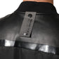 Black Leather Nylon FullZip Blouson Jacket