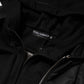 Black Cotton Hooded Full Zip Bomber Jacket