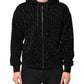 Black Cotton Hooded Full Zip Bomber Jacket