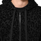 Black Cotton Hooded Full Zip Bomber Jacket