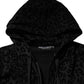 Black Cotton Hooded Full Zip Bomber Jacket