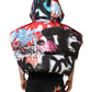 Multicolor Graffiti Hooded Sportswear Vest Jacket