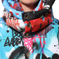 Multicolor Graffiti Hooded Sportswear Vest Jacket