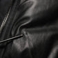 Black Leather Nylon FullZip Blouson Jacket