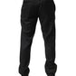 Black Wool Mid Waist Dress Men Trouser Pants