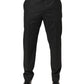 Black Cotton Mid Waist Dress Trouser Pants