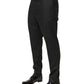 Black Cotton Mid Waist Dress Trouser Pants