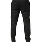 Black Cotton Mid Waist Dress Trouser Pants