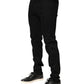 Black Cotton Mid Waist Skinny Men Denim Jeans